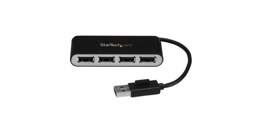 StarTech.com Hub USB 2.0 portatile a 4 porte con cavo integrato - Perno e Concentratore USB compatto - Mini Hub USB2.0