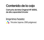 HP Cartucho de tinta Original 305XL de alta capacidad tricolor