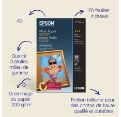 Epson - photo paper - glossy - 20 sheet(s) - A3 - 200 g/m²