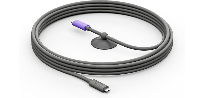 Logitech 952-000195 câble USB USB 3.2 Gen 2 (3.1 Gen 2) 5 m USB C Graphite, Violet