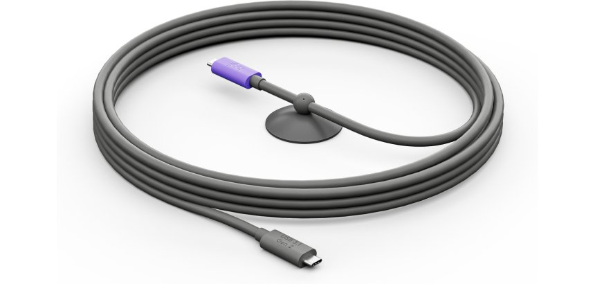Logitech 952-000195 cable USB USB 3.2 Gen 2 (3.1 Gen 2) 5 m USB C Grafito, Violeta