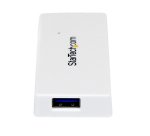 StarTech.com Hub portatile mini USB 3.0 SuperSpeed a 4 porte - Perno e concentratore per Ultrabook USB 3.0 con cavo integrato - Bianco