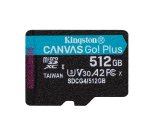 Kingston Technology Carte microSDXC Canvas Go Plus Gen4 200 Mo/s A2 U3 V30 512 Go + adaptateur