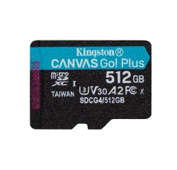 Kingston Technology 512GB microSDXC Canvas Go Plus Gen4 200R A2 U3 Single Pack w/o ADP