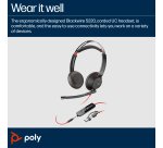 HP Poly Blackwire 5220 Stereo USB-C Headset +3.5mm Plug +USB-C/A Adapter (Bulk)