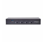 StarTech.com 4-Port KM Switch with Mouse Switching, USB Switch for Keyboard/Mouse, 3.5mm/USB Audio, Peripheral Sharing for 4 Computers, TAA Compliant