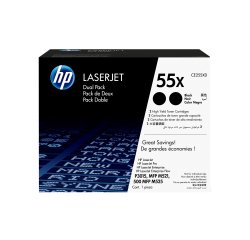 HP 55X pack de 2 toners noir grande capacité authentiques