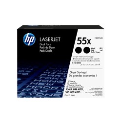 HP 55X pack de 2 toners noir grande capacité authentiques