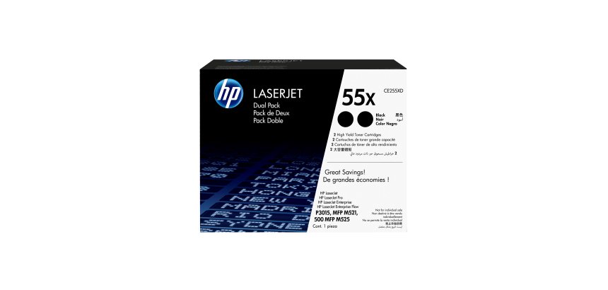 HP 55X pack de 2 toners noir grande capacité authentiques