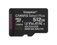 Kingston Technology 512GB micSDXC Canvas Select Plus Gen3 150R A1 Single Pack w/o ADP