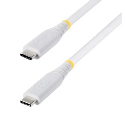 StarTech.com 1m USB4-Kabel, 40 Gbps, USB-IF-zertifiziertes USB-C-Kabel, 240 W PD, 8K 60Hz/4K 240Hz DP2.1 DP40, TPE-Ummantelung, Thunderbolt 4-kompatibel - Weißes USB-C-Kabel