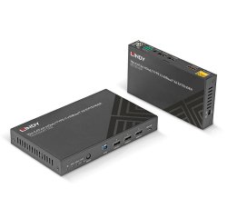 Lindy 38346 extensor audio/video Transmisor y receptor de señales AV Negro