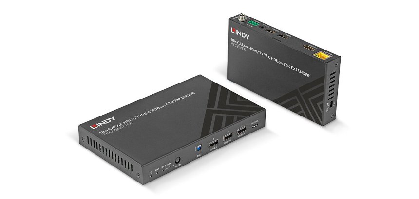 Lindy 38346 extensor audio/video Transmisor y receptor de señales AV Negro