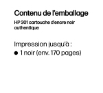 HP 301 cartouche d'encre noir authentique