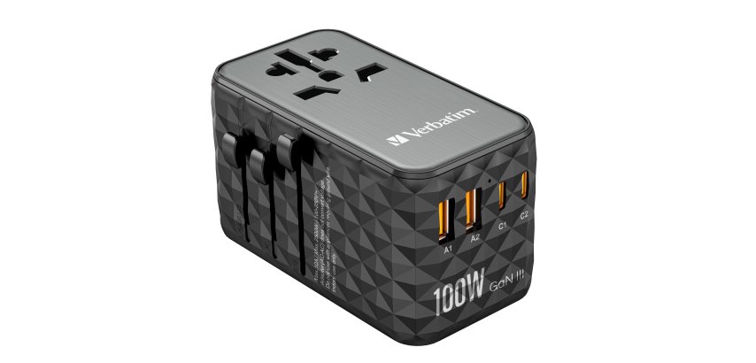 Universele reisadapter met 2 x USB-C PD 100 W & QC 4+ / 2 x USB-A QC 3.0