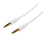 StarTech.com 1 m witte Slim 3,5 mm stereo/audiokabel - M/M