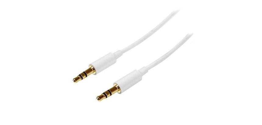 StarTech.com 1 m witte Slim 3,5 mm stereo/audiokabel - M/M