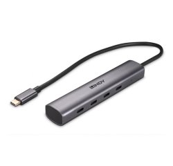 Lindy 43384 hub de interfaz USB Tipo C 10000 Mbit/s Gris