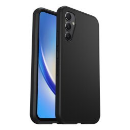 OtterBox React-hoesje voor Galaxy A34 5G, schokbestendig, valbestendig, ultradun, beschermende, getest volgens militaire standaard, Antimicrobieel, Zwart