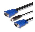 Lindy 32186 cable para video, teclado y ratón (kvm) Negro, Azul 2 m