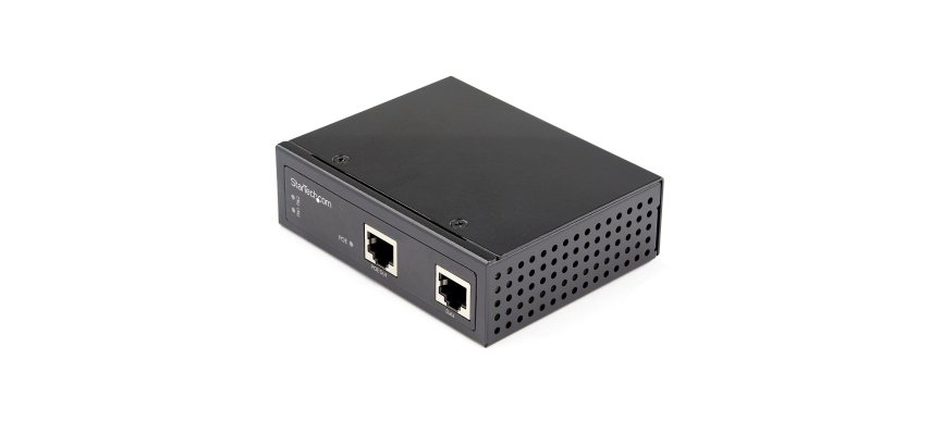 StarTech.com Injecteur PoE Gigabit Industriel - Haute Vitesse/Haute Puissance 90W - 802.3bt PoE++ 48V-56V CC DIN Rail - Injecteur Durable UPoE/Ultra Power Over Ethernet | -40 à +75°C