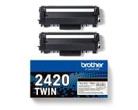 Pack de 2 cartouches toner noir TN2420TWIN pour imprimante laser