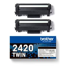 Pack de 2 cartouches toner noir TN2420TWIN pour imprimante laser