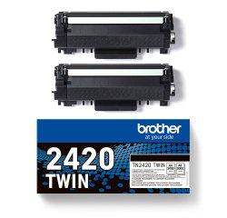 Pack de 2 cartouches toner noir TN2420TWIN pour imprimante laser