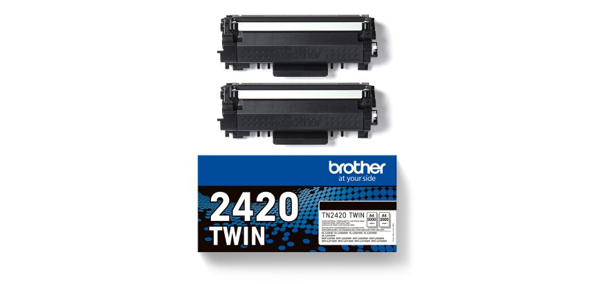 Pack de 2 cartouches toner noir TN2420TWIN pour imprimante laser