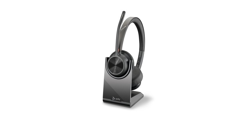HP Poly Auriculares Poly Voyager 4320 USB-C + adaptador BT700 + soporte de carga