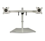 StarTech.com Support Double Écran - Support de Bureau Ergonomique pour Deux Écrans 24"(8kg) VESA - Réglable en Hauteur de Façon Synchronisée - Support Double Écran - Argent