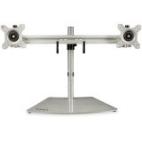 StarTech.com Support Double Écran - Support de Bureau Ergonomique pour Deux Écrans 24"(8kg) VESA - Réglable en Hauteur de Façon Synchronisée - Support Double Écran - Argent
