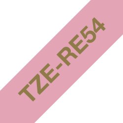 Brother TZE-RE54 label-making tape Gold on Pink