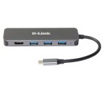 D-Link DUB-2333 base para portátil y replicador de puertos Alámbrico USB Tipo C Gris