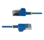 StarTech.com 30cm Blue Slim CAT6a Ethernet Cable, Snagless, FTP, Bare Copper Wire, Slim RJ45 Network Patch Cord 34AWG, Fluke Channel Tested