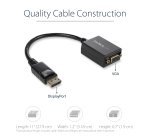 StarTech.com DisplayPort to VGA Adapter - Active DP to VGA Converter - 1080p Video - DisplayPort Certified - DP/DP++ Source to VGA Monitor Cable Adapter Dongle - Latching DP Connector