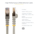 StarTech.com 5m CAT6a Ethernet Cable - 10 Gigabit Shielded Snagless RJ45 100W PoE Patch Cord - 10GbE STP Network Cable w/Strain Relief - Grey Individually Tested/Wiring is UL Certified/TIA
