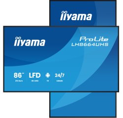 iiyama LH8664UHS-B3AG Écran d'affichage dynamique Écran plat de signalisation numérique 2,17 m (85.6") Wifi 500 cd/m² 4K Ultra HD Noir Intégré dans le processeur Android 24/7