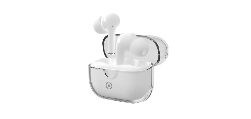 Celly CLEAR Cuffie True Wireless Stereo (TWS) In-ear Musica e Chiamate USB tipo-C Bluetooth Bianco