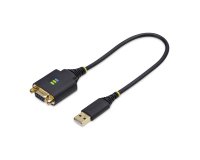 StarTech.com Cable Adaptador USB a Módem Nulo Serie DCE de 30cm - con Retención COM - FTDI - RS232 - con Tornillos/Tuercas Intercambiables - Windows/macOS/Linux