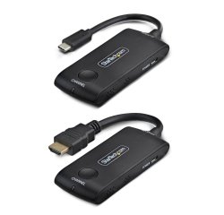 StarTech.com Extension Sans Fil USB-C vers HDMI pour Salles de Réunion et Espaces de Travail Collaboratifs, 4K 60Hz, Portée de 20m, Alimentation par USB, Kit Émetteur-Récepteur Plug-and-Play