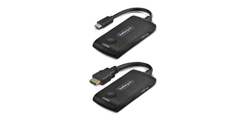 StarTech.com Extension Sans Fil USB-C vers HDMI pour Salles de Réunion et Espaces de Travail Collaboratifs, 4K 60Hz, Portée de 20m, Alimentation par USB, Kit Émetteur-Récepteur Plug-and-Play