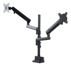 StarTech.com Dubbele Monitorarm voor Bureaumontage, Full Motion Monitorbeugel voor 2x VESA-displays tot 32" (8kg), In Hoogte Verstelbaar, Klem/Doorvoertule, Mechanische Veer