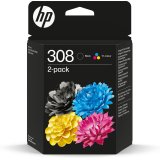 HP 308 Pack de 2 cartouches d’encre authentiques Noir/Trois couleurs