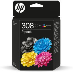 HP 308 originele 2-pack combo zwarte/driekleureninktcartridges