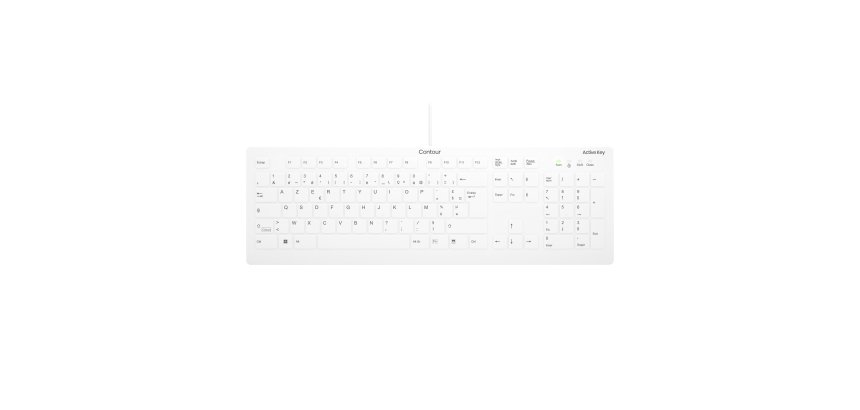 Contour Design Active Key Contour QuickClean Clavier Médical Housse Amovible Full-Size Filaire Blanc C8112