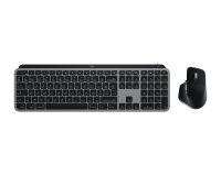 Logitech Master MX Keys S Combo for Mac clavier Souris incluse maison/bureau RF sans fil + Bluetooth AZERTY Français Aluminium, Noir