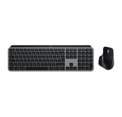 Logitech Master MX Keys S Combo for Mac clavier Souris incluse maison/bureau RF sans fil + Bluetooth AZERTY Français Aluminium, Noir