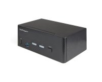 StarTech.com Commutateur KVM HDMI 2.0, 2 Ports, 2 Écrans - 4K 60Hz Ultra HDR - Commutateur KVM de Bureau 4K HDMI 2.0 avec Hub USB 3.0 à 2 Ports (5Gbps) & 4x USB 2.0 HID, Audio - Commutation par Touches - TAA