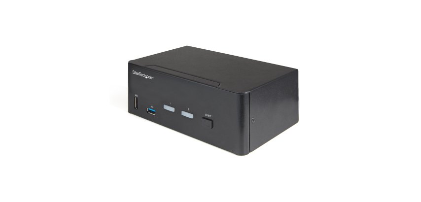 StarTech.com Commutateur KVM HDMI 2.0, 2 Ports, 2 Écrans - 4K 60Hz Ultra HDR - Commutateur KVM de Bureau 4K HDMI 2.0 avec Hub USB 3.0 à 2 Ports (5Gbps) & 4x USB 2.0 HID, Audio - Commutation par Touches - TAA